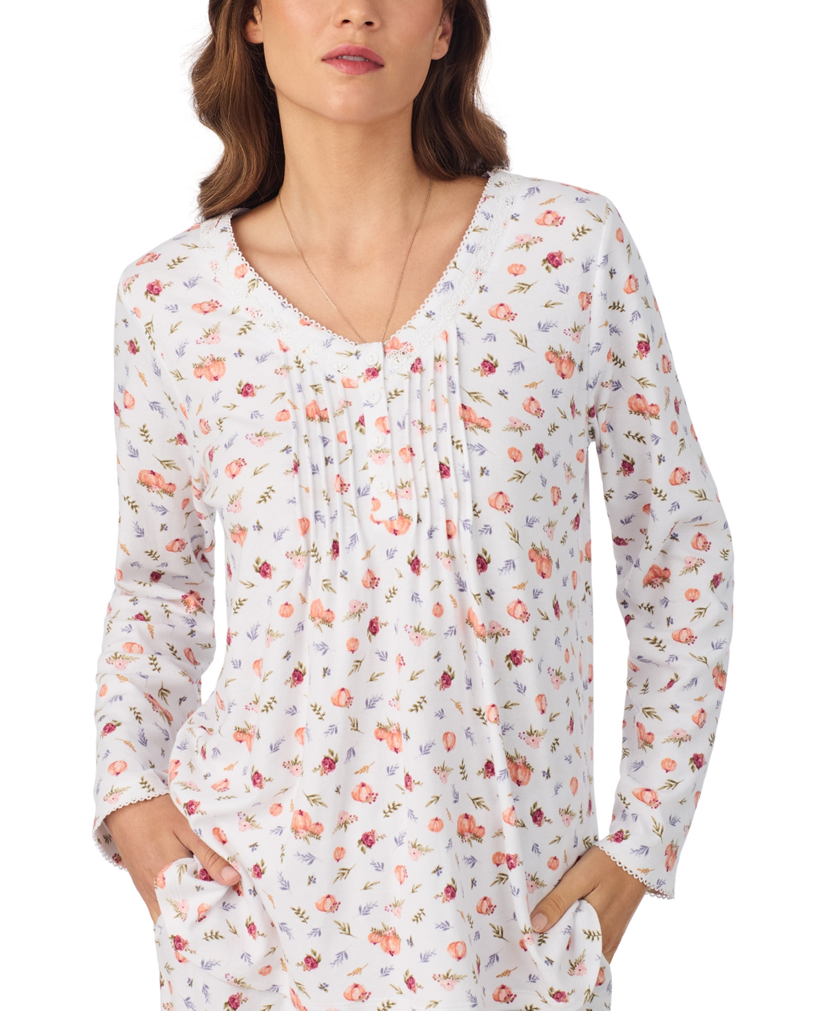 Eileen West Women's 2-piece Long Sleeve Top And Pants Pajama Set In Black