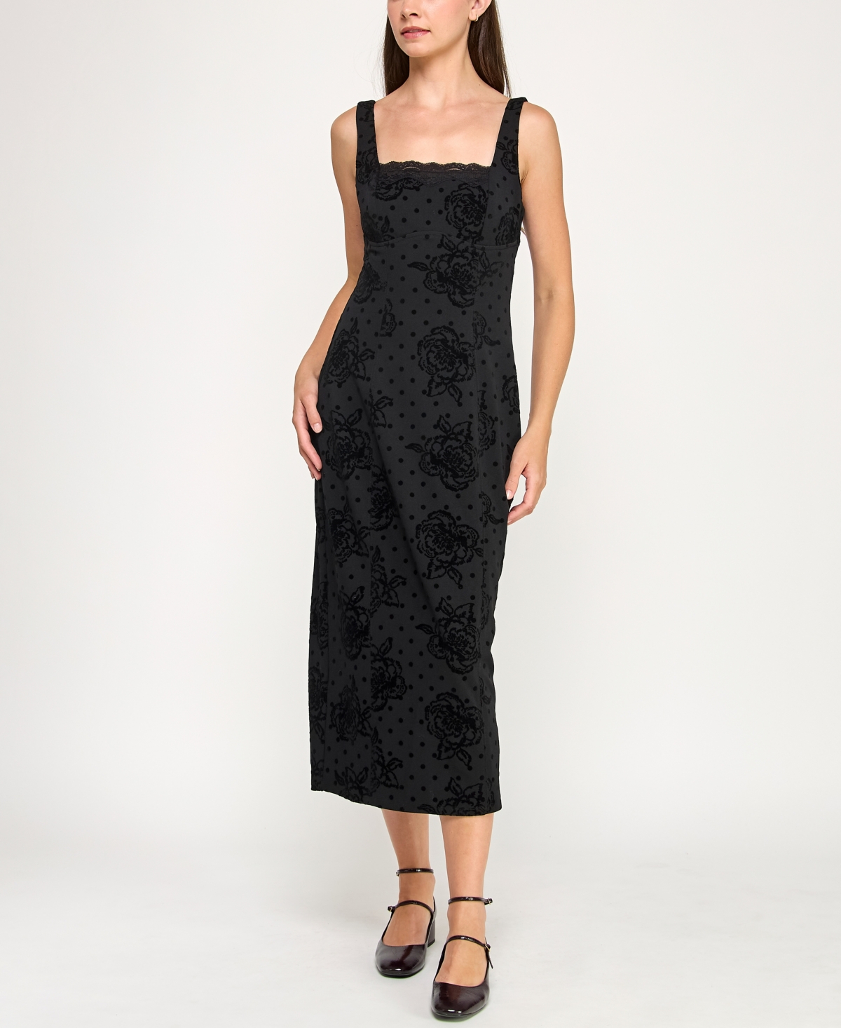 Row A Women's Sleeveless Flocked Dress