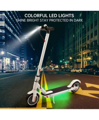 8.5 Inch Foldable Electric Scooter with 350W Motor, 22-Mile Range & Dual Brakes | Colorful LED Lights for a Stylish Night Ride