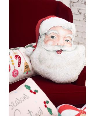 Vintage Santa Shaped Throw Pillow, 20" x 21"