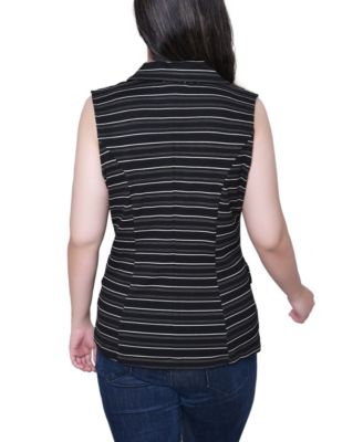 Women's V Neck Sleeveless Scuba Vest Jacket