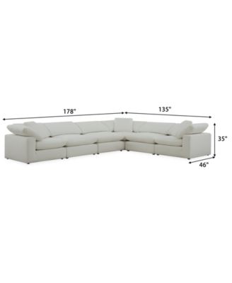 Fog 6-Pc. Fabric L-Sectional Sofa Set