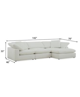Fog 3-Pc. Fabric Chaise Sectional Sofa Set