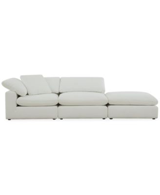 Furniture - Fog 3-Pc. Fabric L-Sectional Ottoman End Sofa Set