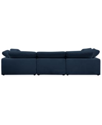 Fog 3-Pc. Fabric Double Chaise Sectional Sofa Set