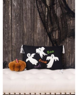 13" x 20" Boo Ghosts Embellished Halloween Throw Pillow