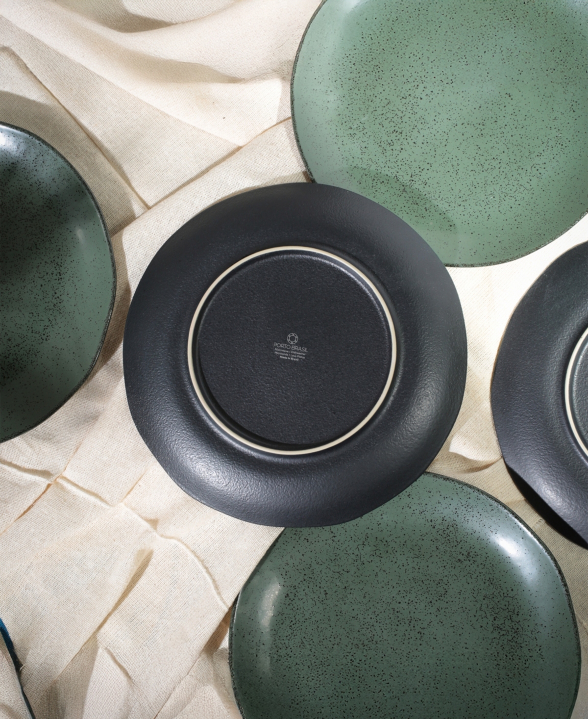 Porto Brasil Stoneware Dinner Plates, Set Of 6 In Green