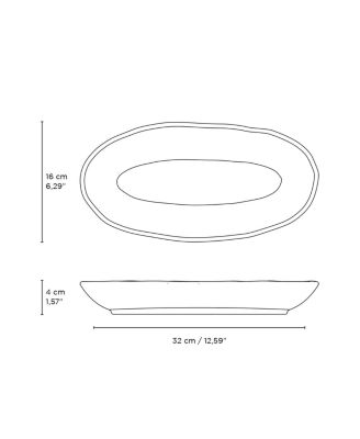 Stoneware Large Deep Oval Platters, Set of 4