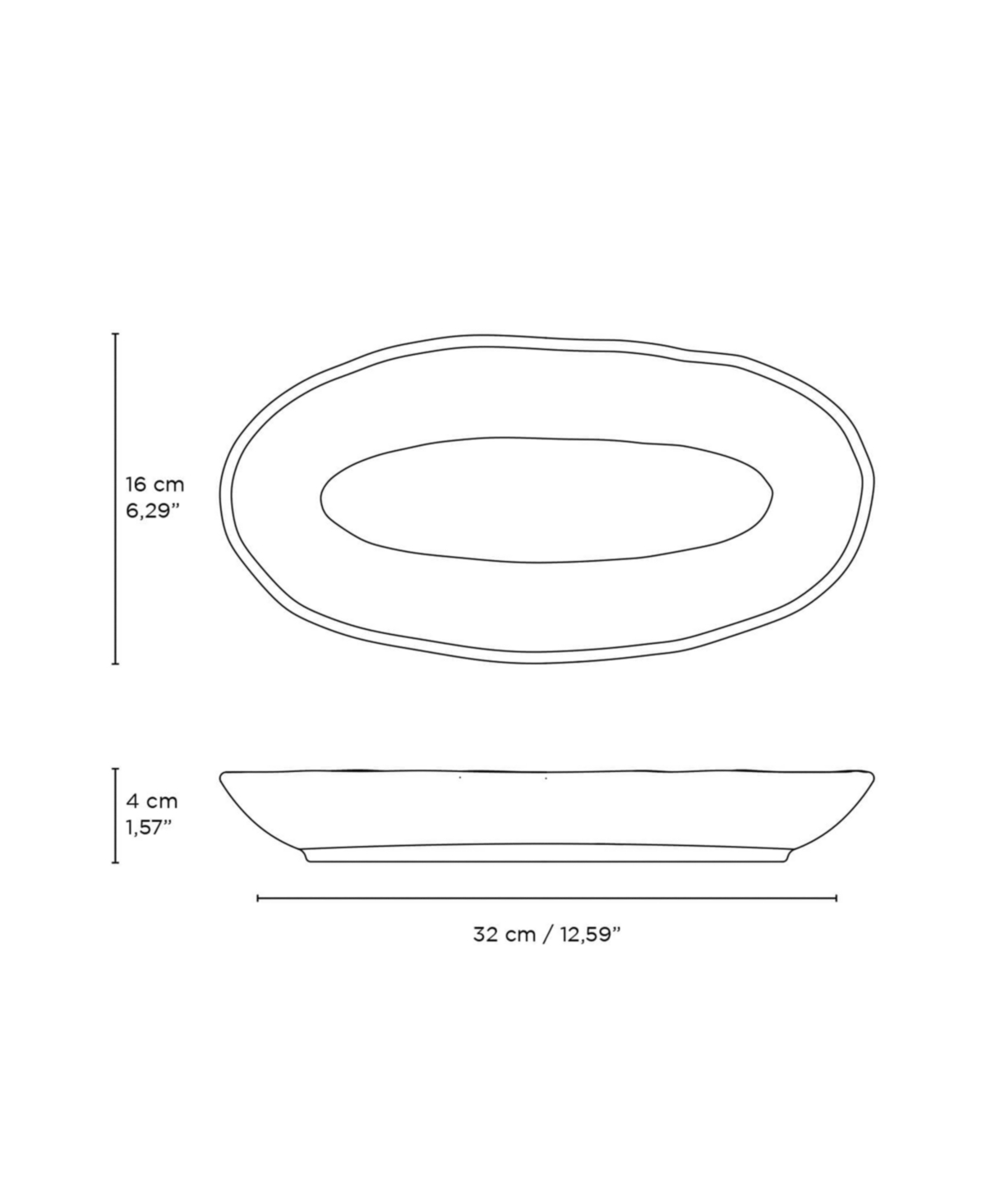 Porto Brasil Stoneware Large Deep Oval Platters, Set Of 4 In Gray