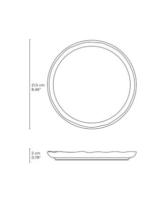 Stoneware Linhas Dessert Plates, Set of 6