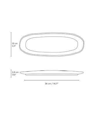 14.17" Stoneware Large Shallow Oval Platters, Set of 4