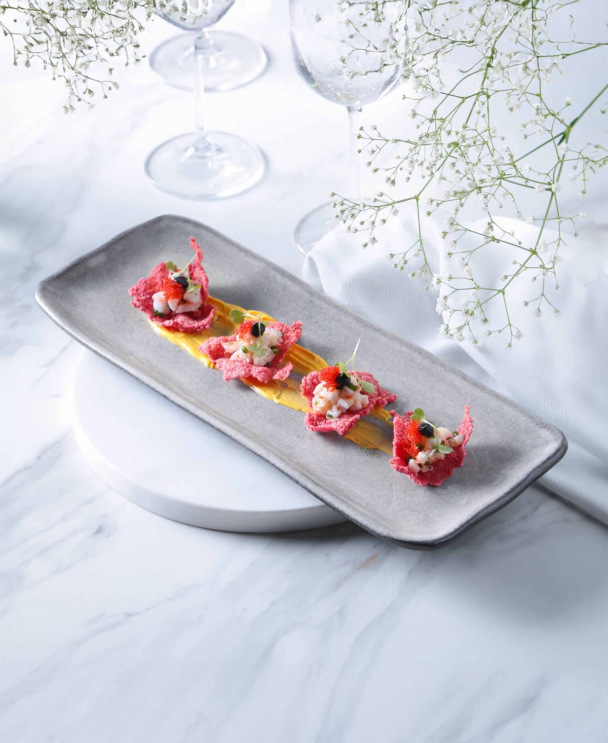 Porto Brasil Rectangular Platter Medium Set Of 4 In Gray