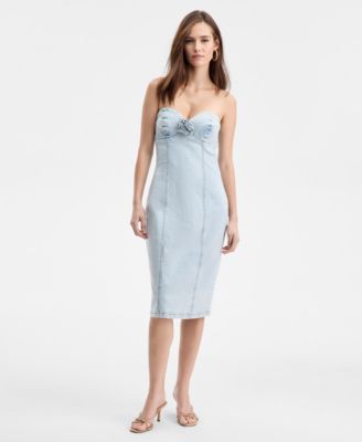 Bar III - Women's Strapless Denim Dress