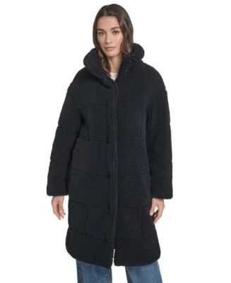 Levi's Women's Long Sherpa Snap-Closure Teddy Coat - Macy's