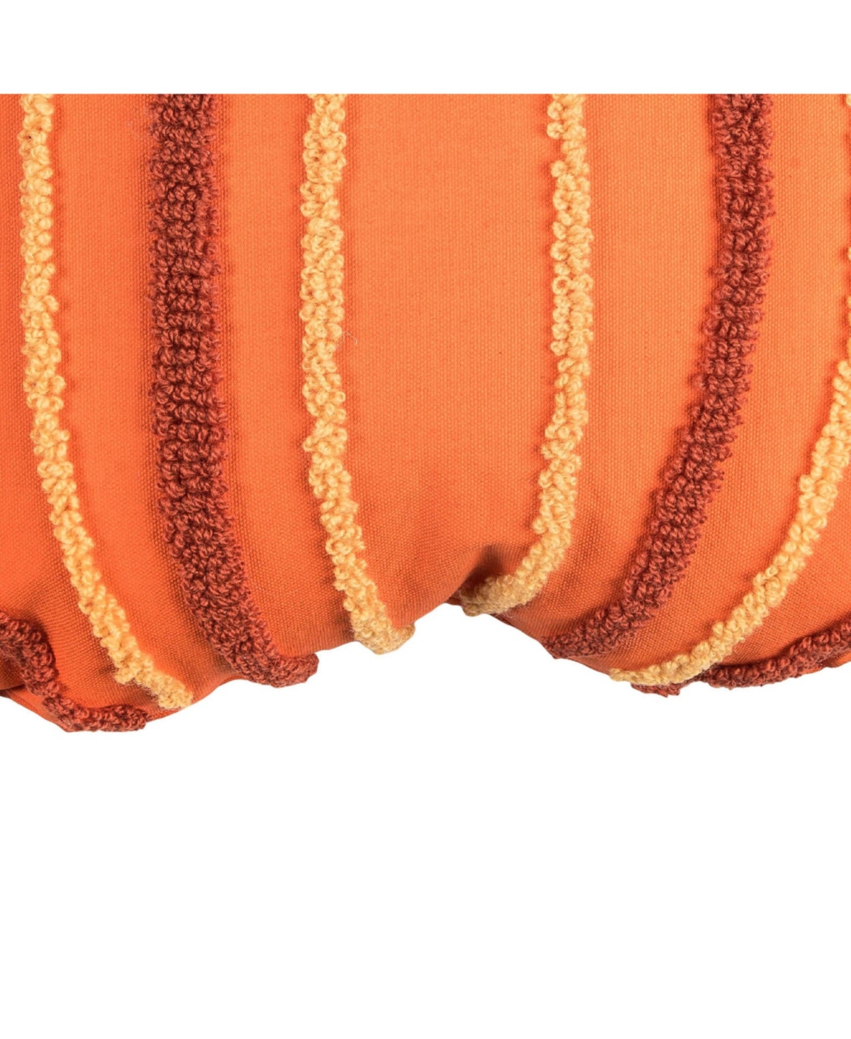 Botanical Pumpkin Shaped Hooked Accent Throw Pillow 18" x 18"