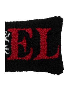 "Noel" Snowflake Hooked Christmas Mini Accent Pillow 6" x 12"