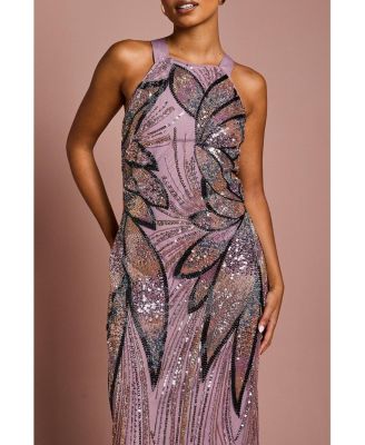 Petite Beaded Column Midi Dress