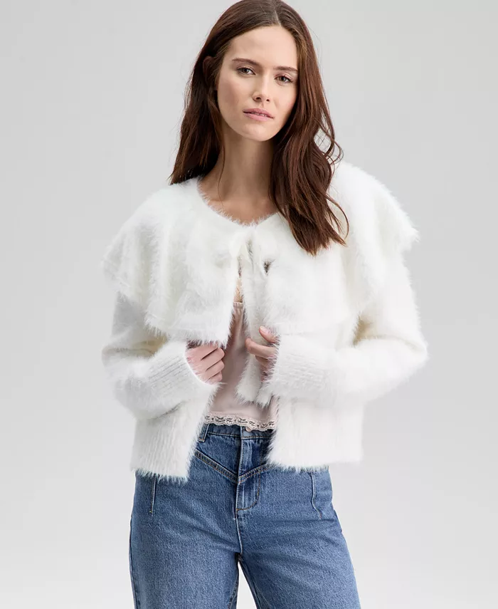 Women's Eyelash Cape Sweater - thumbnail 4