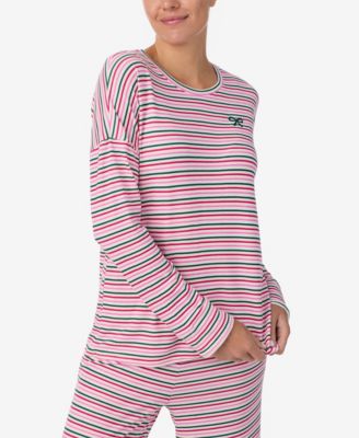 Women's Printed Round Neck Top and Pants Pajama Set