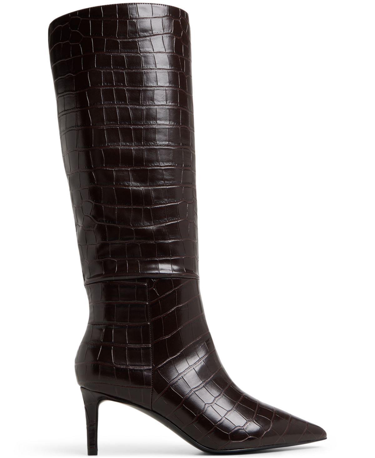 Aldo Heather Knee High Pointy Toe Boots In Brown