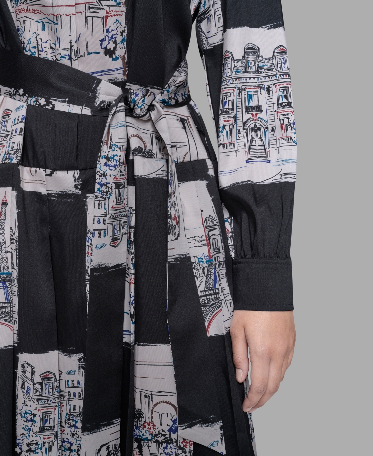 Karl Lagerfeld Paris Women's Printed Long Sleeves Shirt Dress