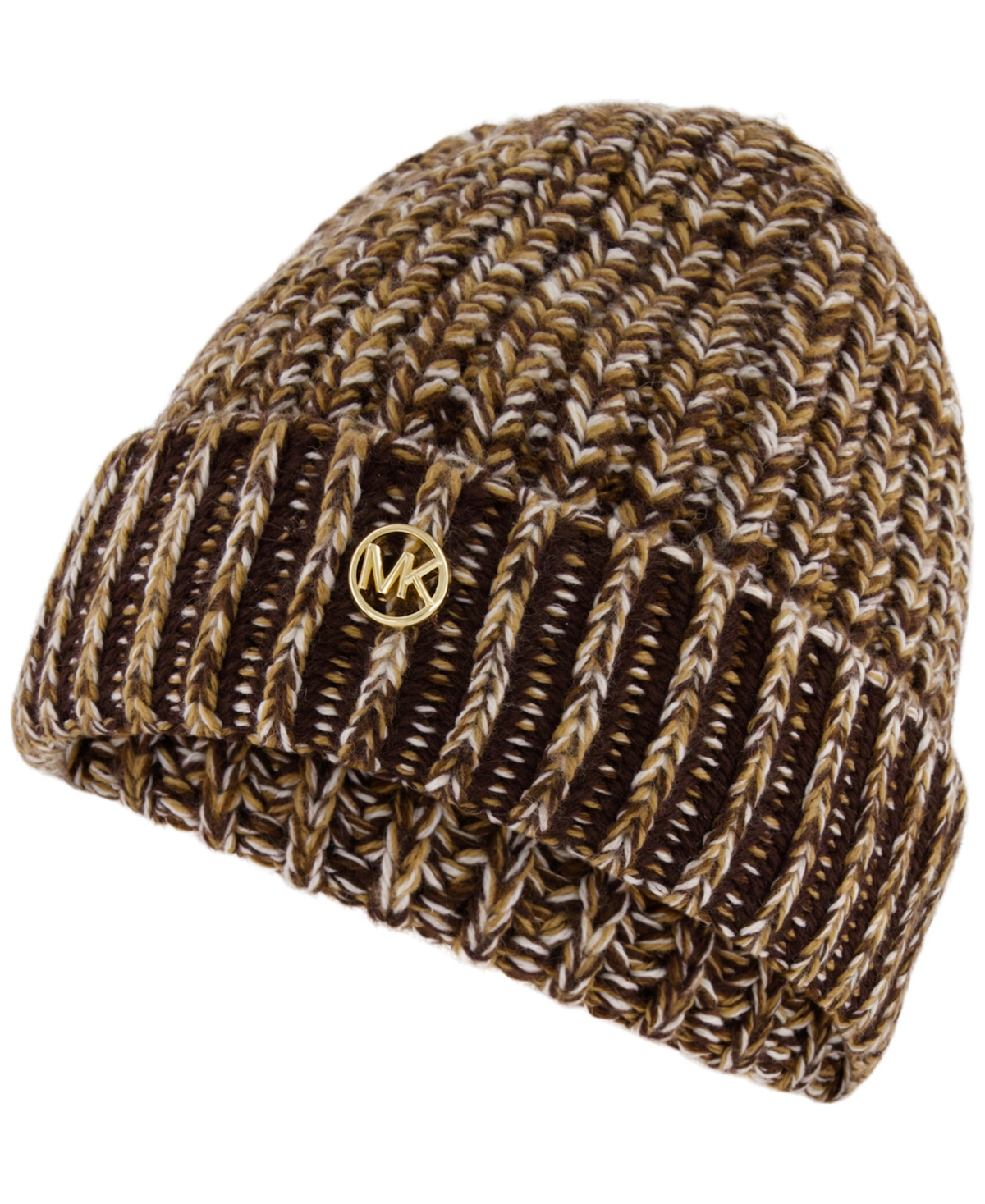 Michael Kors Michael  Women's Plaited Marl Cuff Beanie In Brown