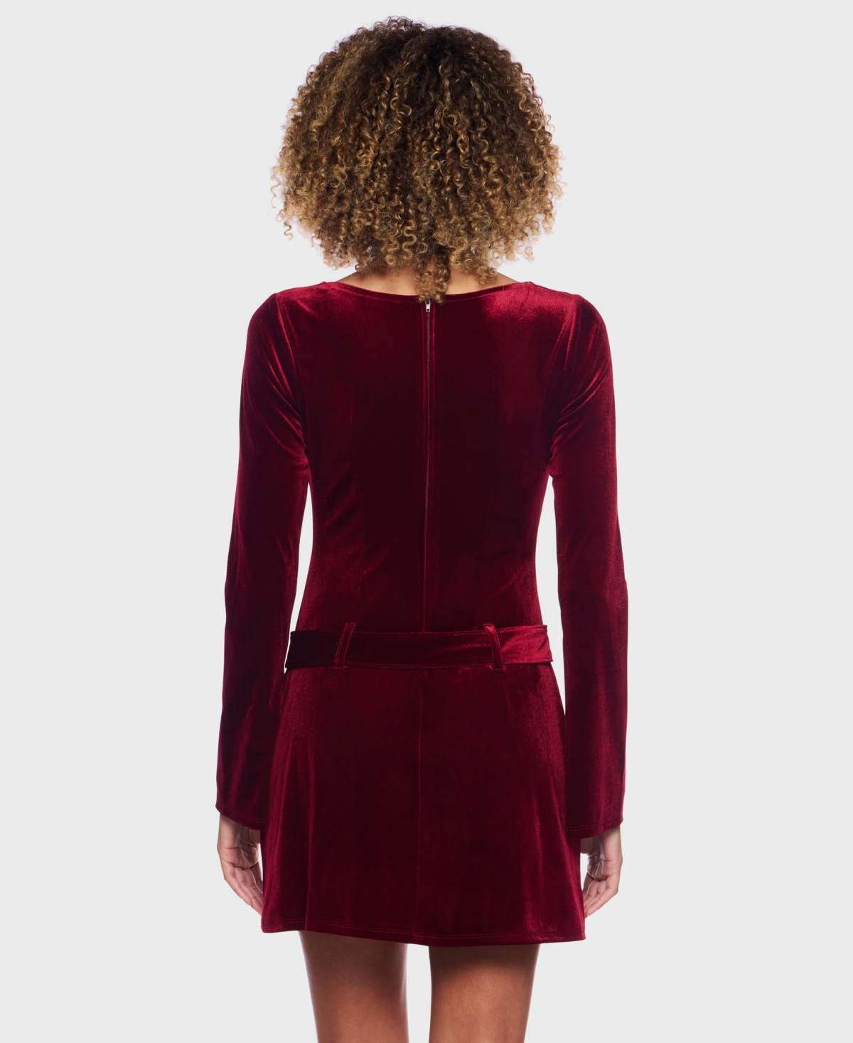 Alex & Sophia Women's Long Sleeve Dress In Burgundy