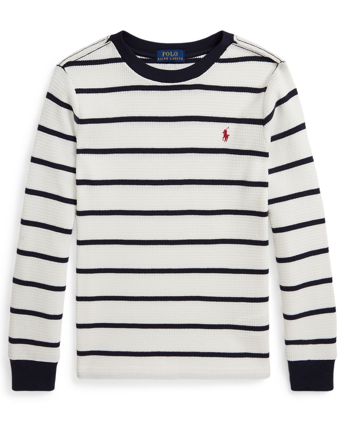 Polo Ralph Lauren Toddler and Little Boys Striped Waffle Cotton Long-Sleeve Tee