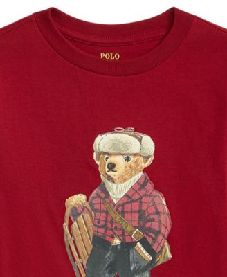Boys' 2-7 Polo Bear Cotton Long-Sleeve Tee