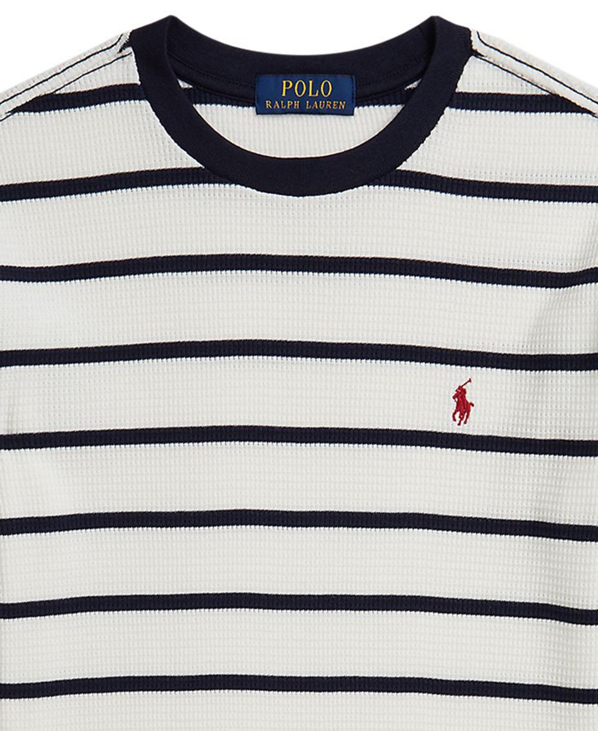 Polo Ralph Lauren Big Boys Striped Waffle Cotton Long-Sleeve Tee