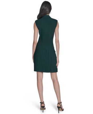 Women's Sleeveless Crepe Shirt Dress