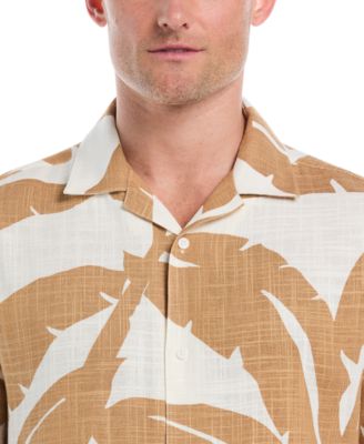Men's Large Palm Print Short Sleeves Shirt