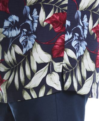 Men's Big & Tall Floral Print Short-Sleeve Button-Down Shirt