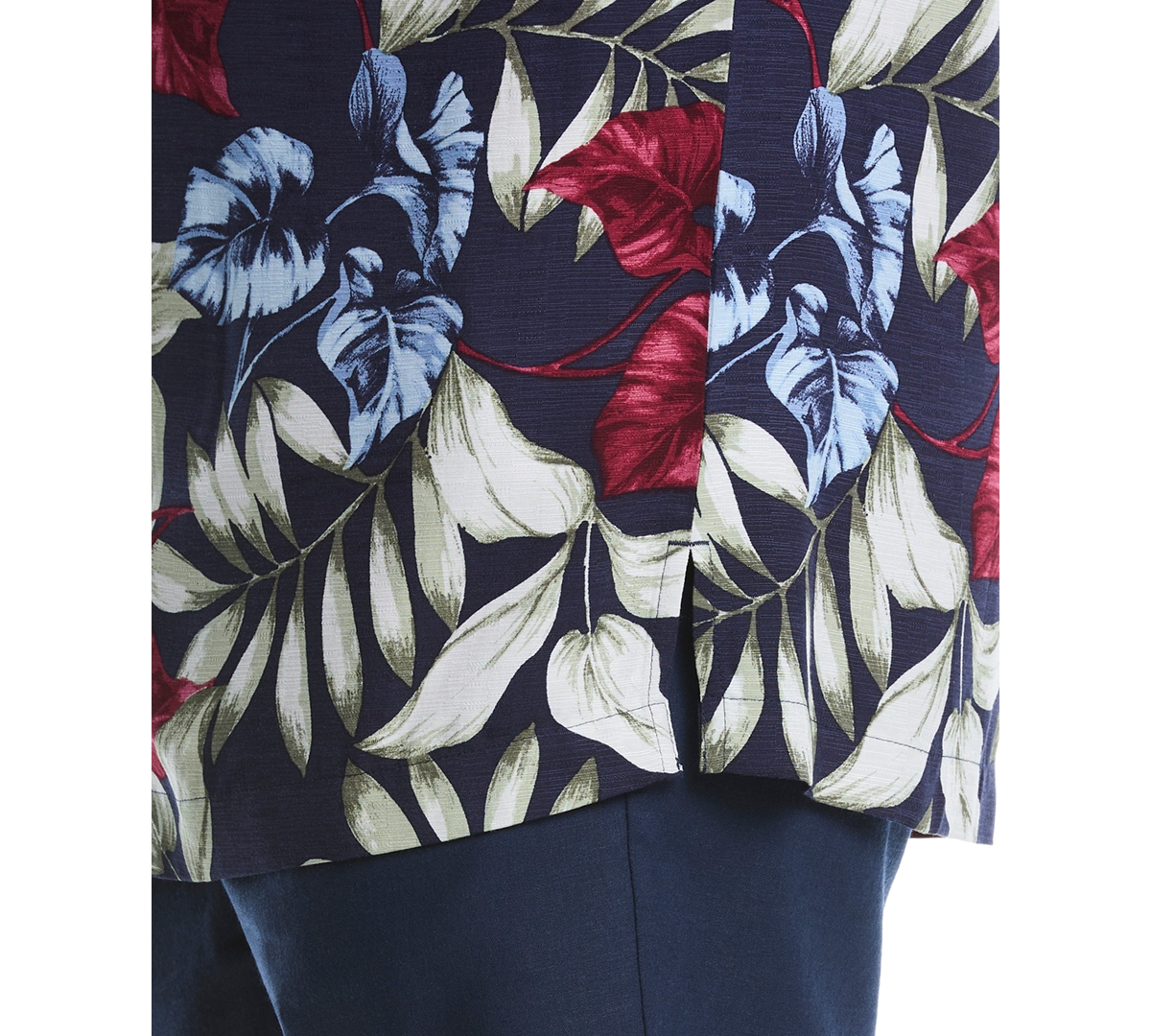 Cubavera Men's Big & Tall Short Sleeves Floral Print Shirt In Blue