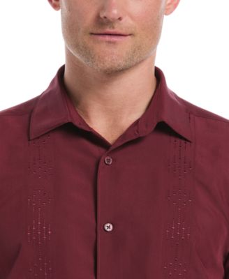 Men's Tonal Argyle Embroidery Short Sleeve Shirt