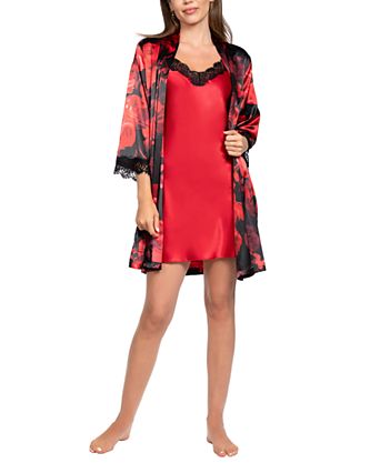 Women's 2-Piece Sofi Rose Sleeveless Chemise and Wrapper Set