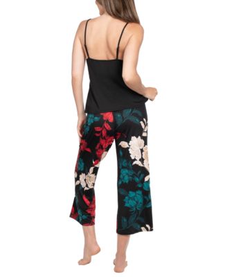 Women's 3-Piece Sharifa Floral Top, Pants and Robe Pajama Set