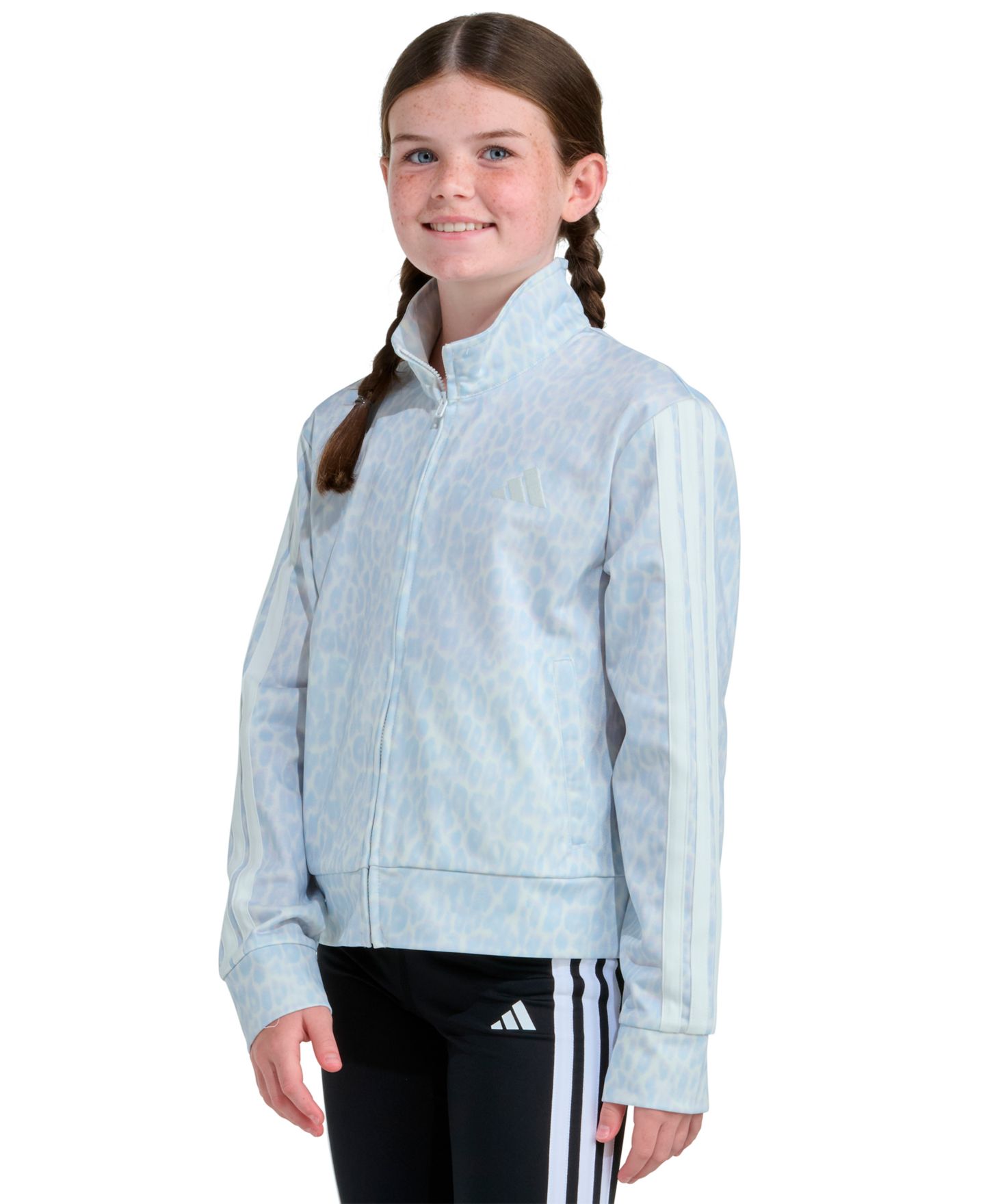 Куртка adidas Printed Long-Sleeve для девочек, цвет: Небесно-голубой — фото 2