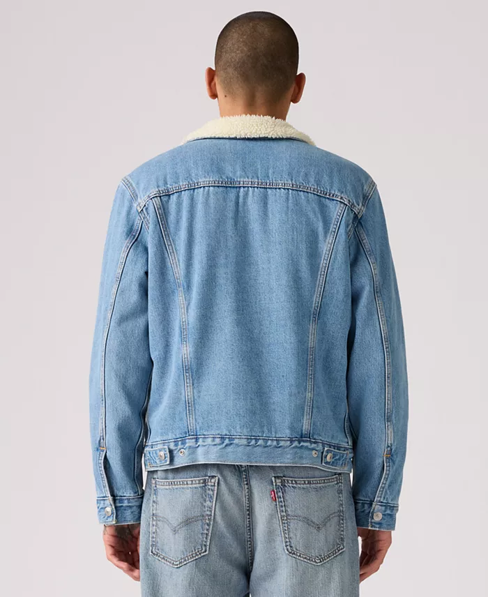 Men's Regular Fit Sherpa Denim Trucker Jacket - thumbnail 9