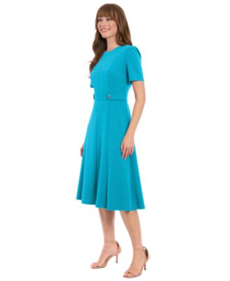 Women's Solid Fit and Flare Dress