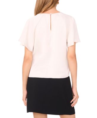 Women's Flutter Sleeve Crewneck Blouse