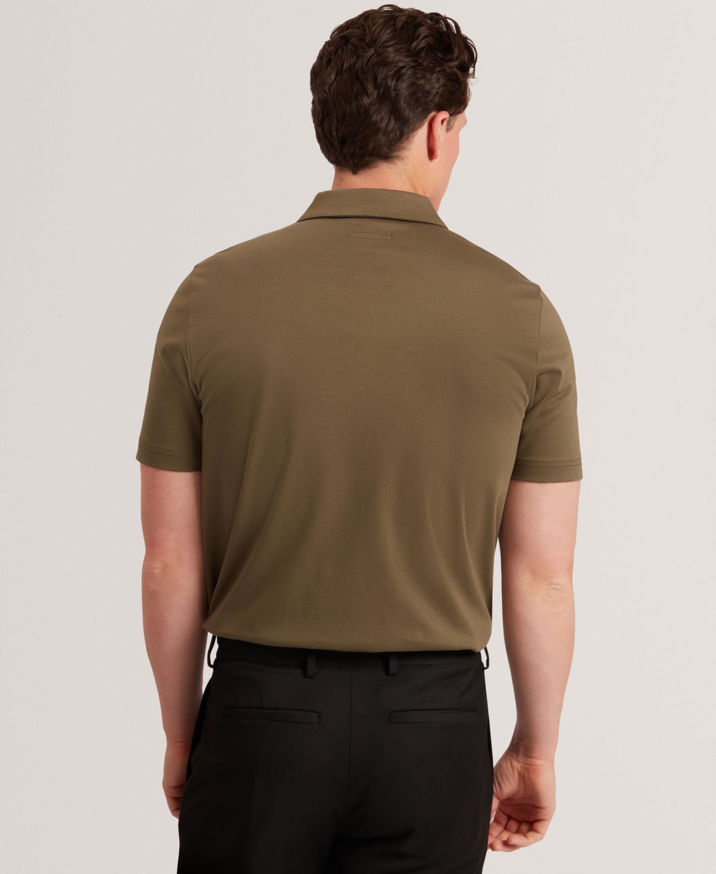 Мужское поло Ted Baker Regular Fit Soft Touch Polo Shirt, цвет: Хаки — фото 4