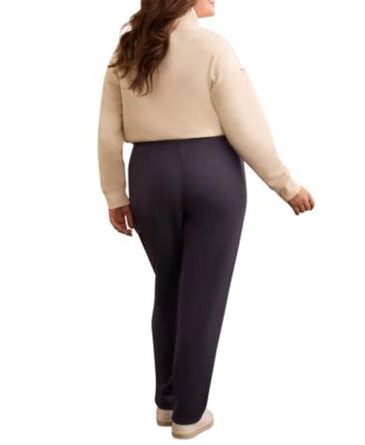 Plus Size Techno Lux Pull-On Ankle Pants