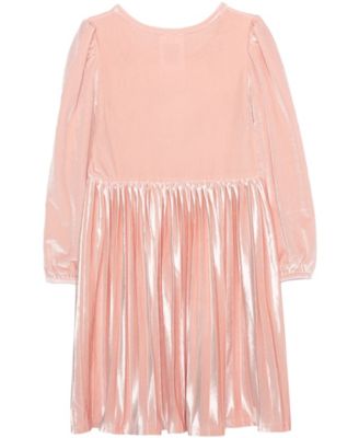 Girls' 2T-6X Long-Sleeve Pleated Dress