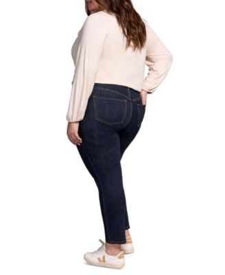 Plus Size Audrey Mid Rise Pull-On Slim Ankle Glitter Jeans
