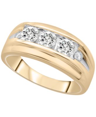 Men's Diamond (1 ct. t.w.) 5-Stone Ring in 10k Yellow Gold