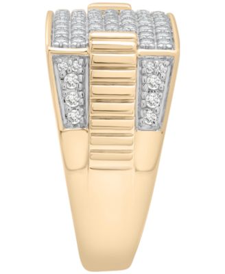 Men's Diamond (1 ct. t.w.) Multi-Row Ring in 10k Yellow Gold