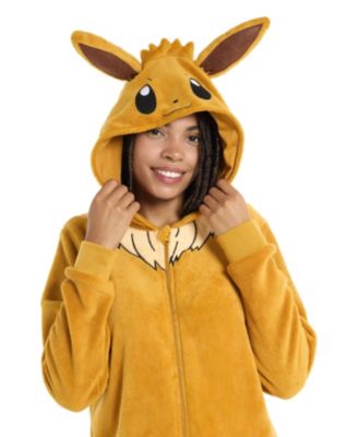 Men's Official Eevee Union Suit - Pokemon Body Suit for Adults - Brown