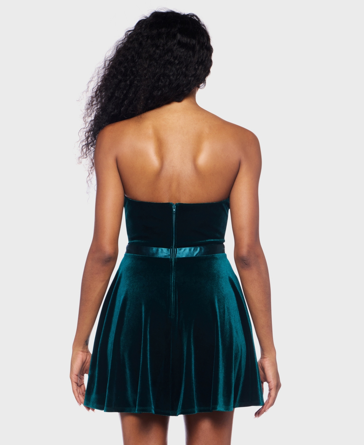 B Darlin Juniors' Strapless Bustier Bodycon Dress In Green