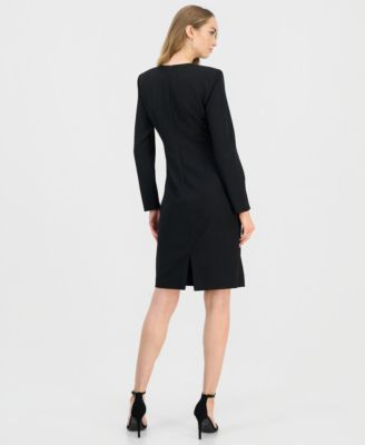 Women's Embellished Modern Long-Sleeve Dress